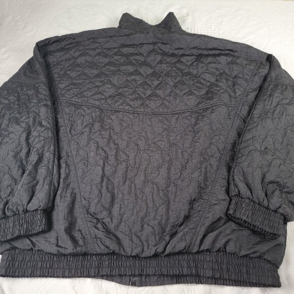 Vtg Milano Sport jacket quilted zip up dolman sleeves elastic waist cuffs size L - Picture 3 of 11
